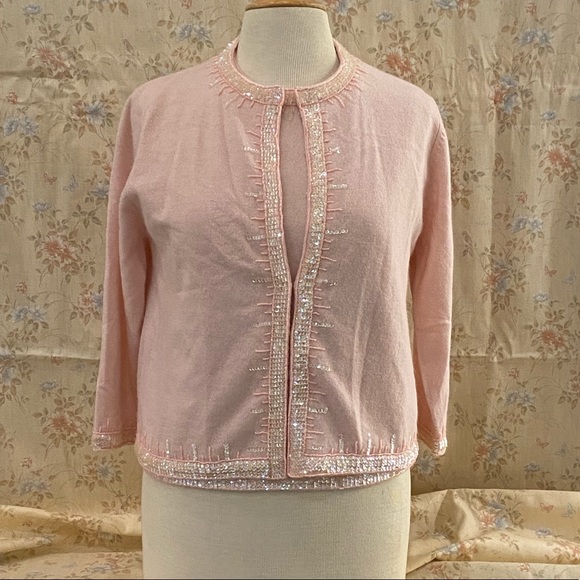 Exquisite Pastel Pink Sparkly Sweater Set - Picture 8 of 12